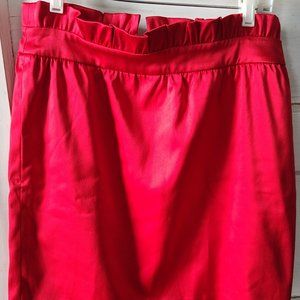 Express Womens Size 6 High Waisted NEW Satin Mini Skirt Red Pockets Holiday